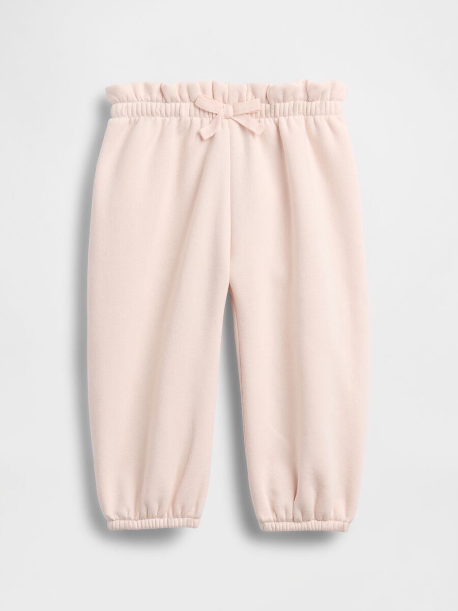 Baby pink cotton blend trousers_0