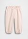 Baby pink cotton blend trousers_0