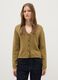 Green V-neck cardigan in pure cotton with regular fit_1