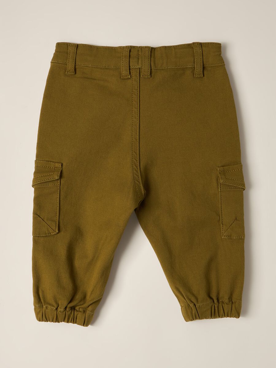 Pantaloni cargo in twill di cotone stretch IANA neonato_1