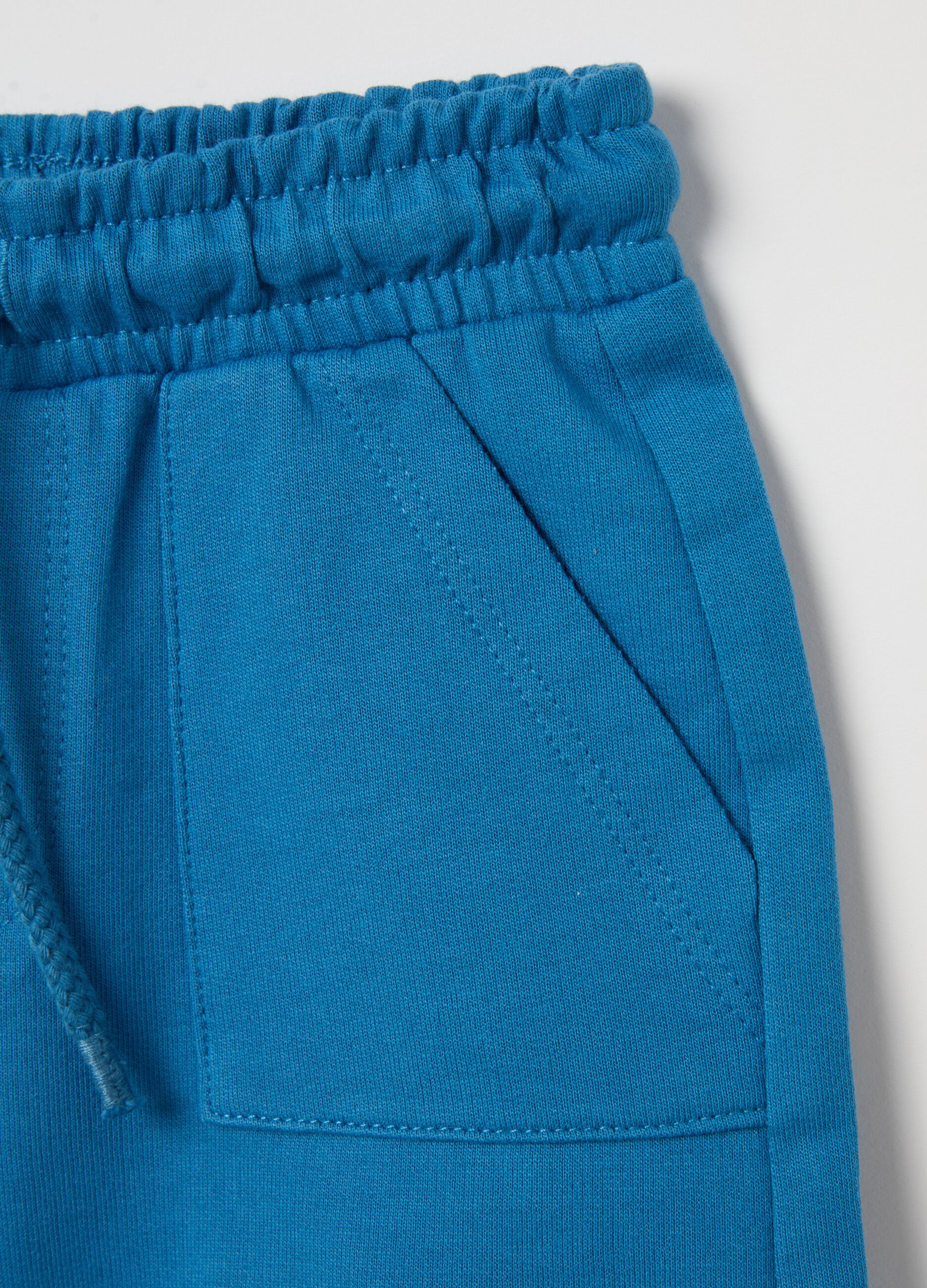 Bermuda shorts in French terry with drawstring