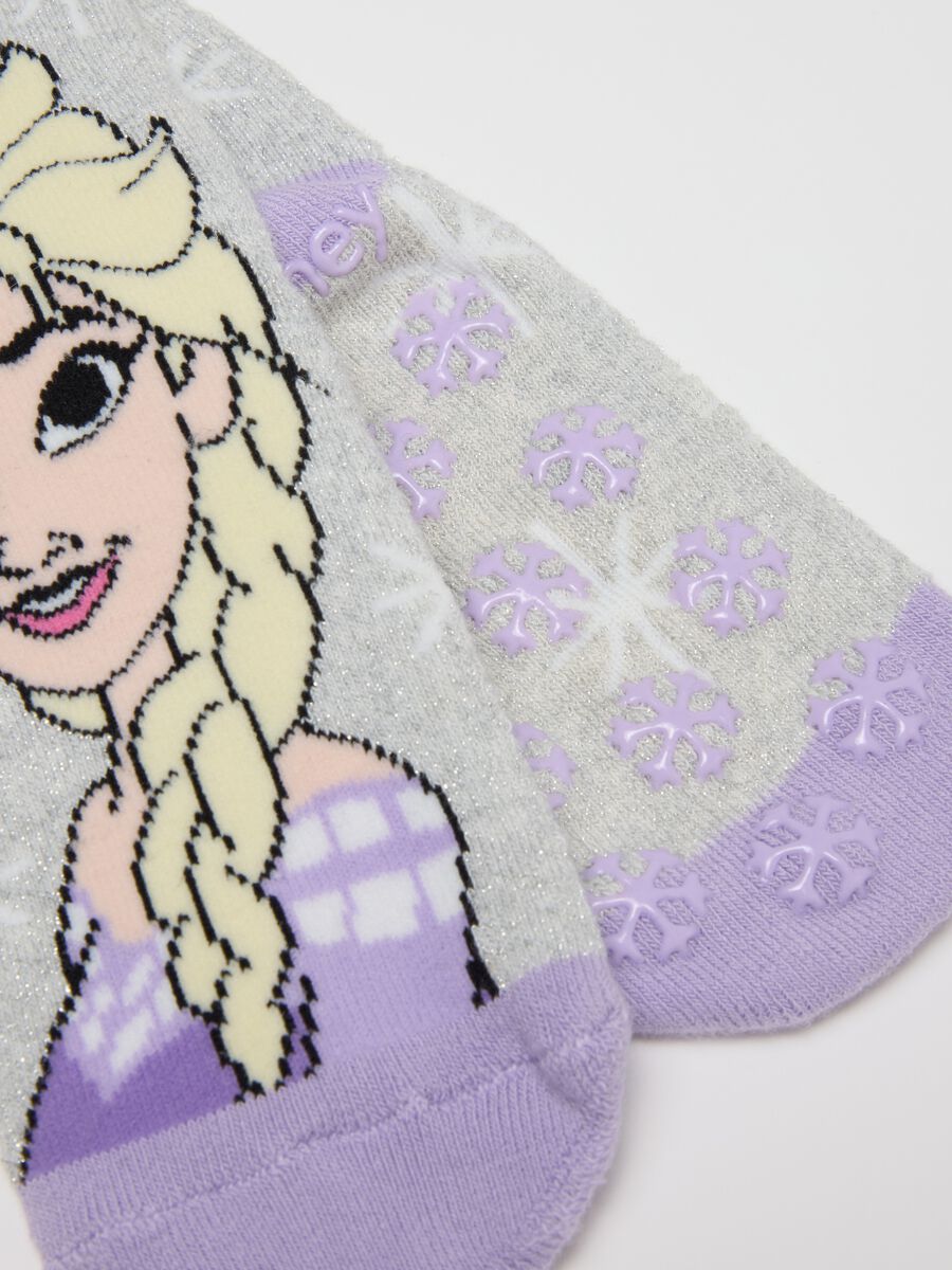 Frozen grey anti-slip cotton blend girl's socks_0