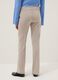 Beige stretch fabric flare fit trousers_2