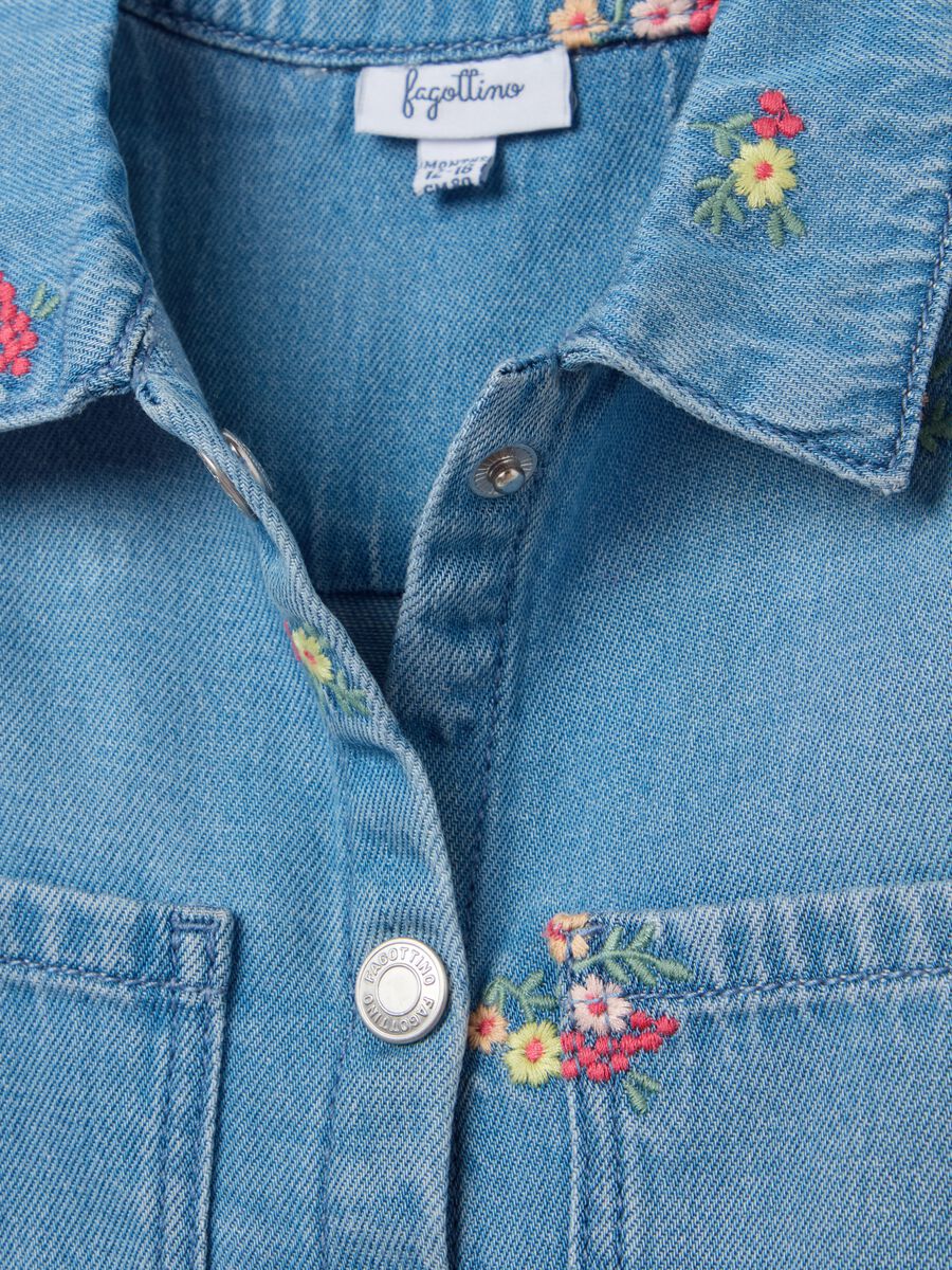 Lyocell and cotton shacket with flowers embroidery_3