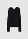 Black viscose blend cardigan with fitted silhouette_4