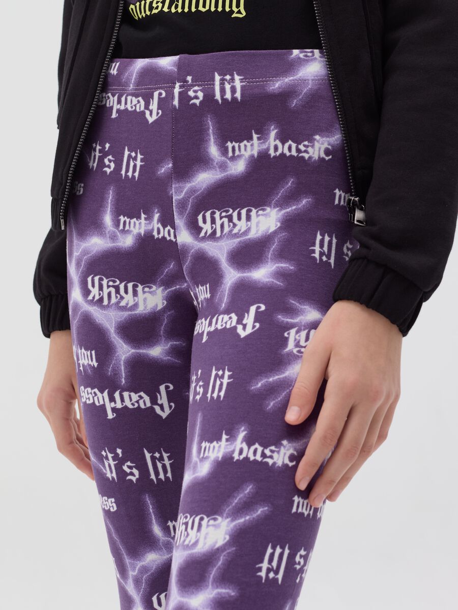 Printed stretch cotton leggings_2