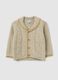 Beige regular fit baby cardigan with buttons_0