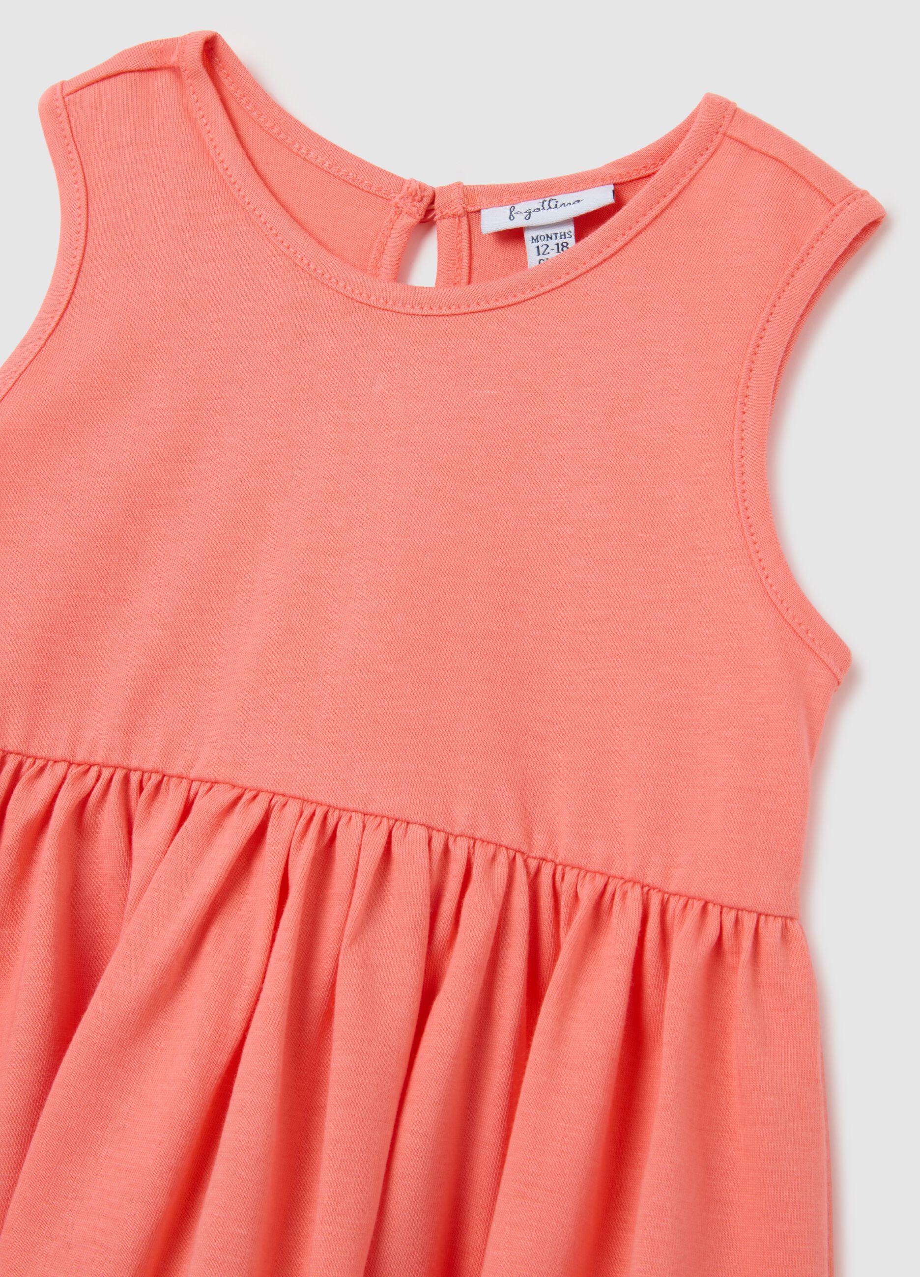 Vestito da neonata in puro cotone arancione regular fit