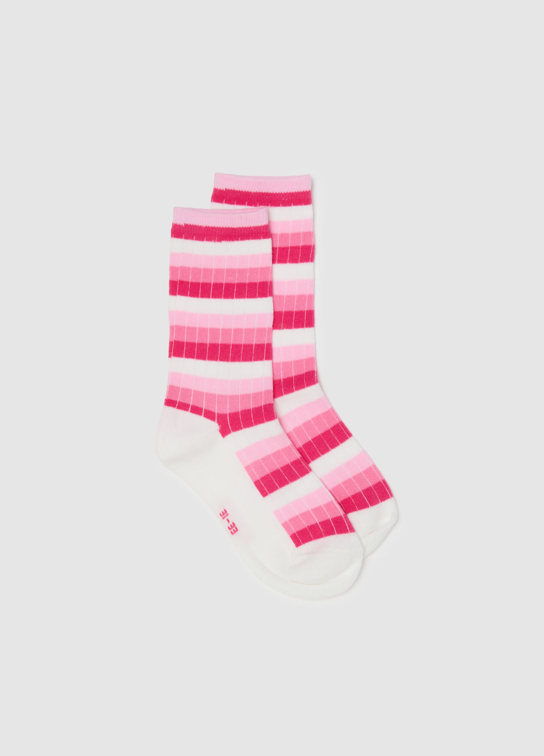 Calze corte da bambina multicolor con righe