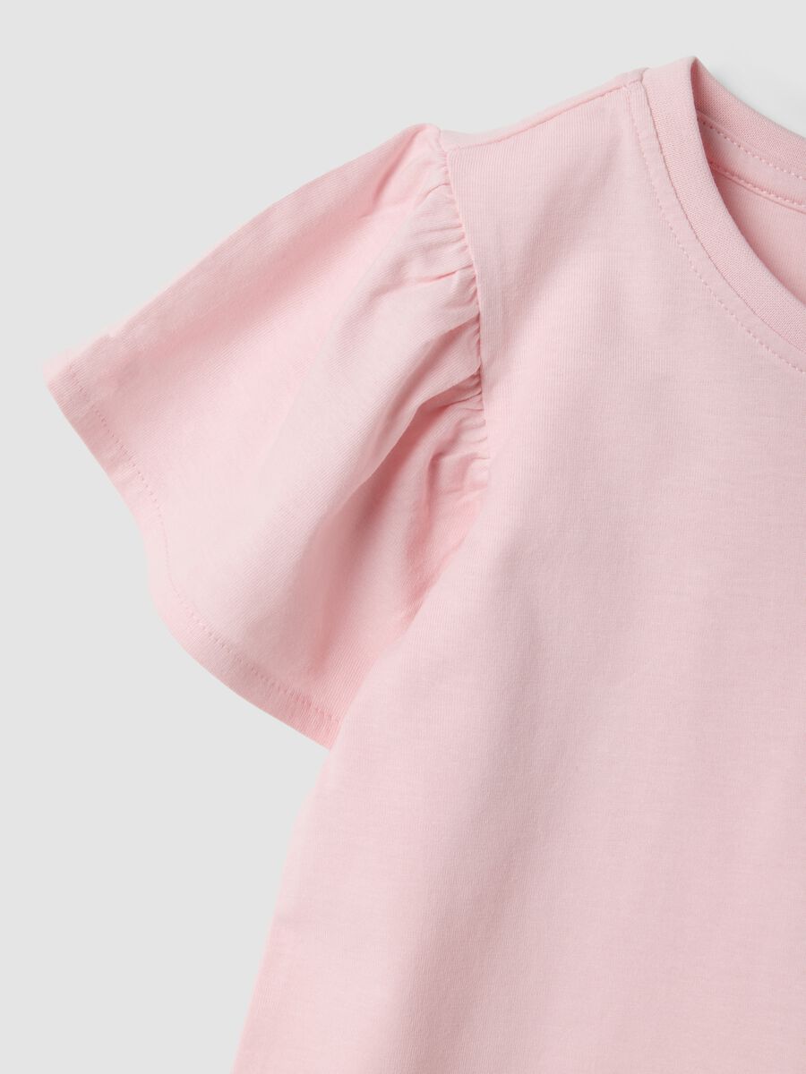 Girls&rsquo; pink pure cotton regular-fit T-shirt with star_2