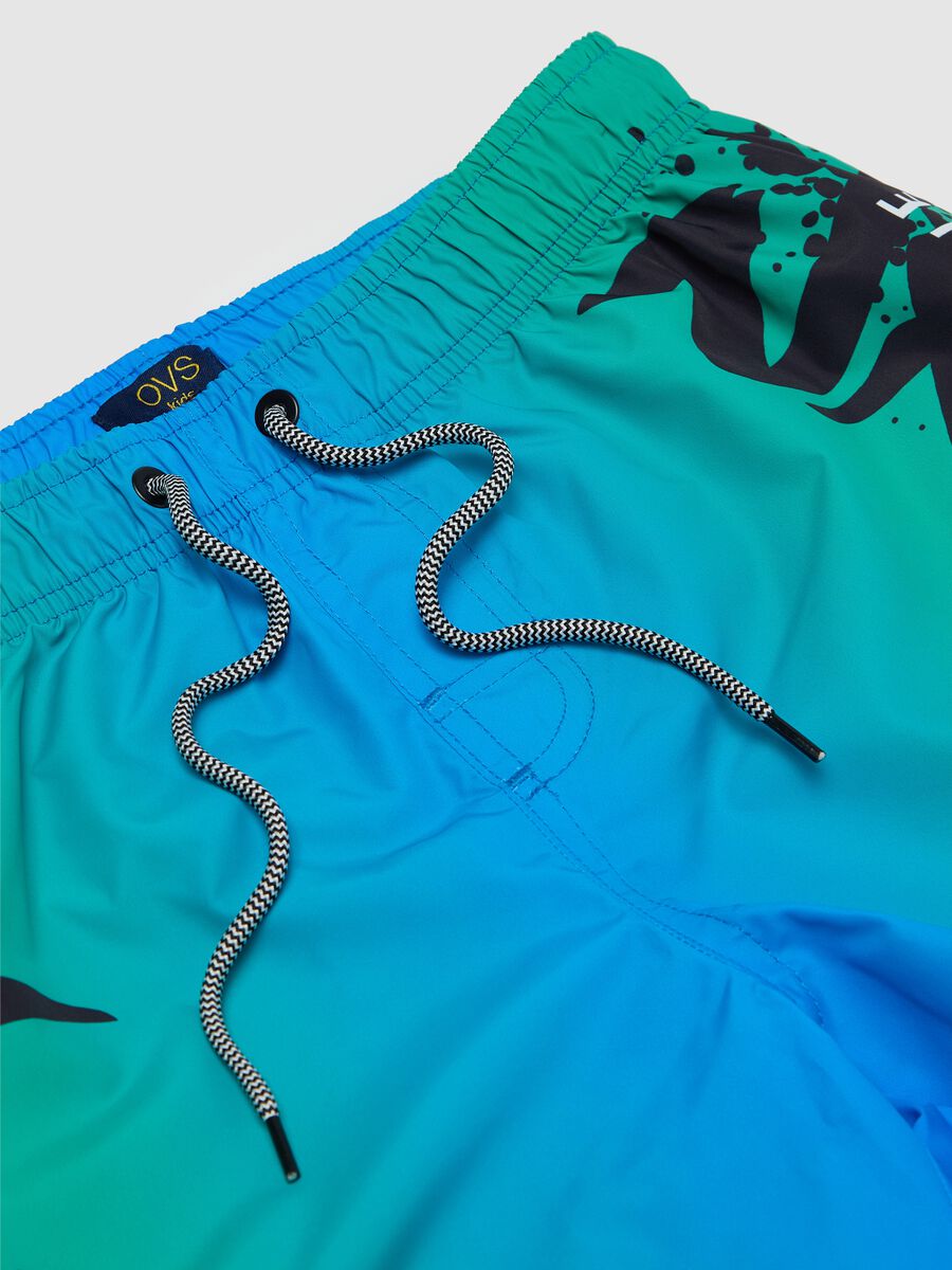 Boxer da bambino in tessuto multicolor regular fit con coulisse_2