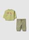 Green pure cotton baby sweatshirt and trousers set, regular fit_0