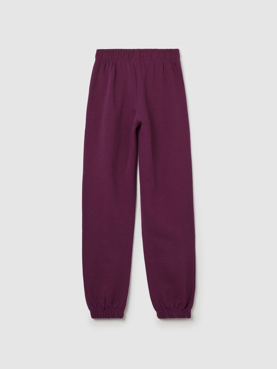 Joggers with elasticated edging and lettering print_4