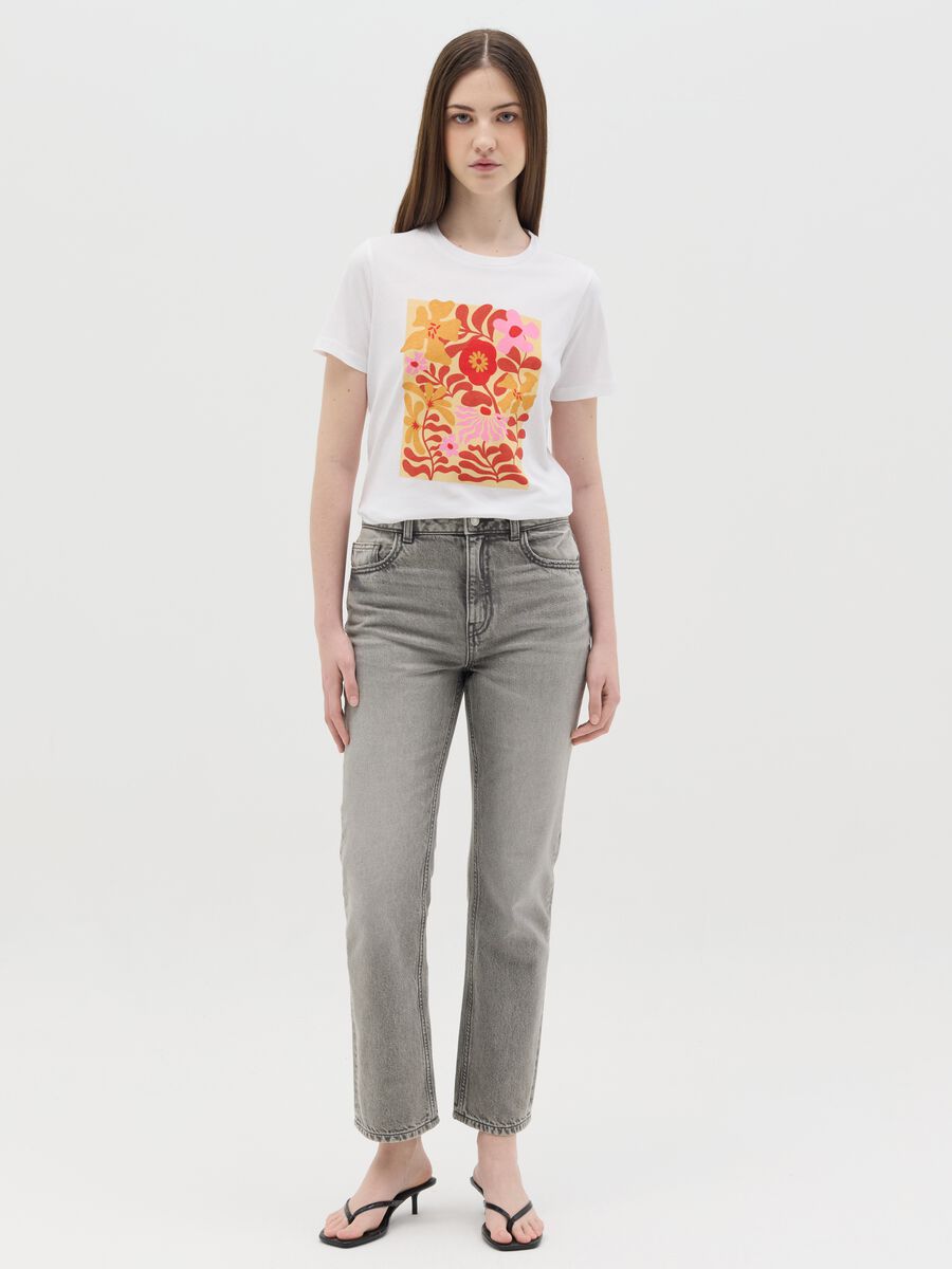 White T-shirt with floral print by Ovs_1