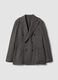Blazer grigio taupe in flanella di misto lana e viscosa regular fit_0