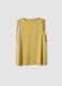 Yellow pure cotton tank top with shoulder ties_4