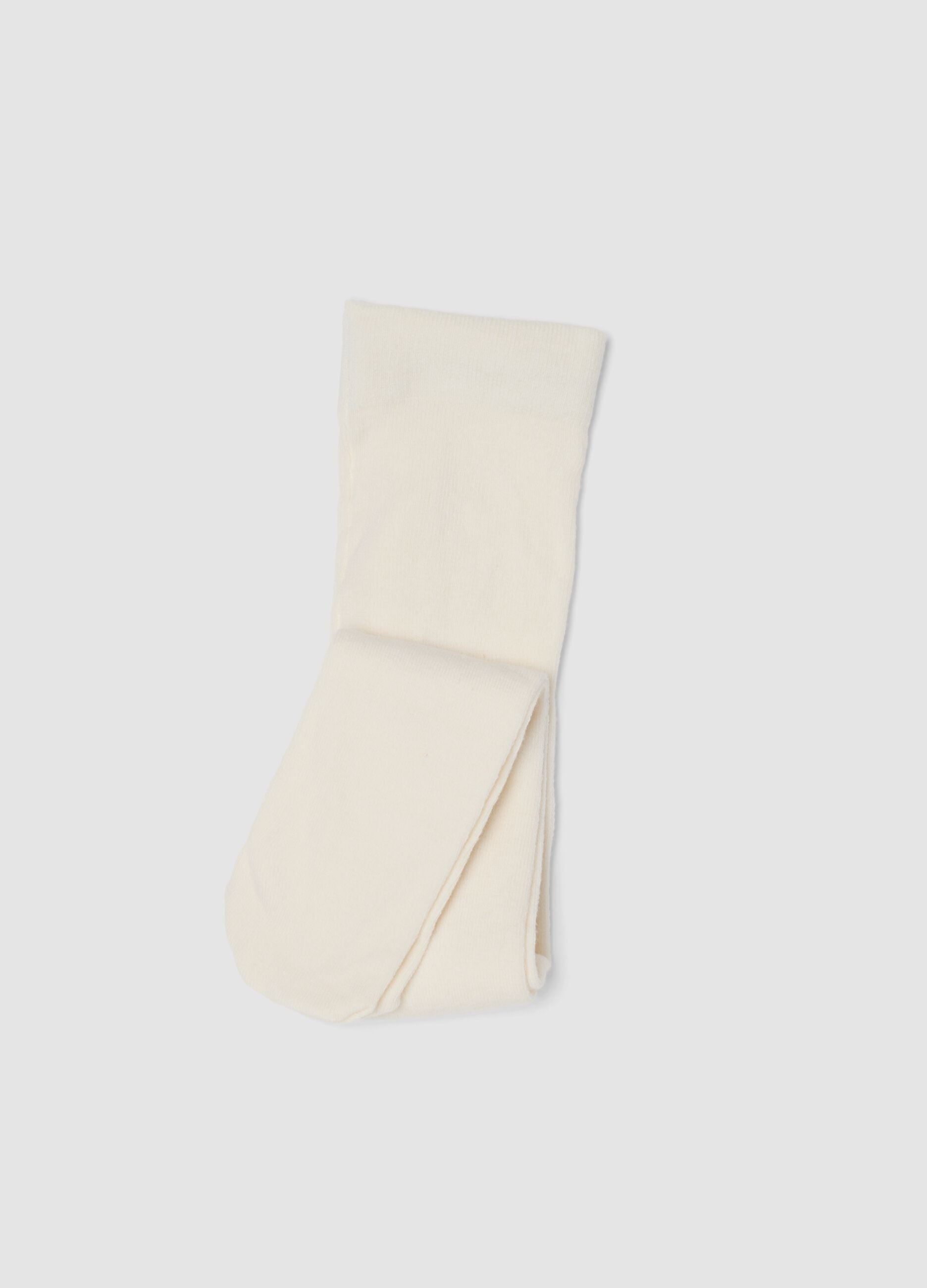 Collant bianco in cotone organico elasticizzato