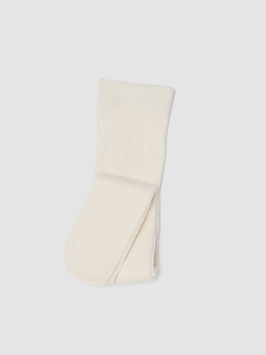 Collant bianco in cotone organico elasticizzato_0
