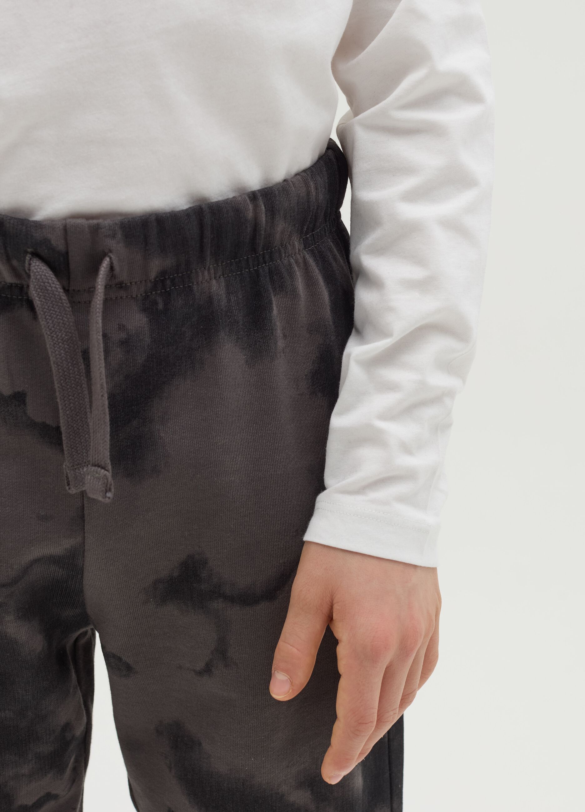 Joggers in felpa Tie Dye con coulisse
