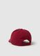 Red cotton baseball cap for kids with patch_1