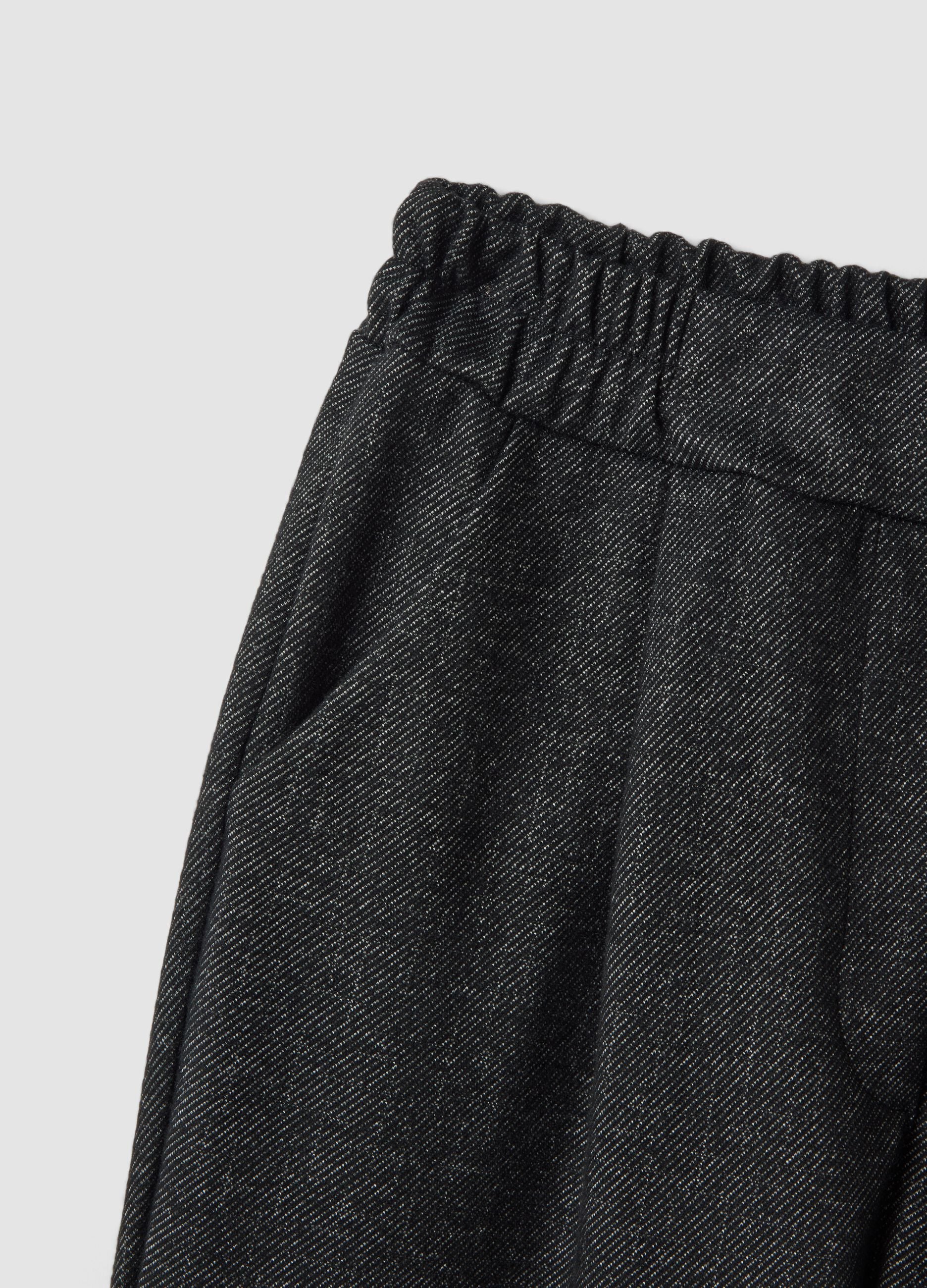 Grey regular-fit formal trousers in stretch viscose