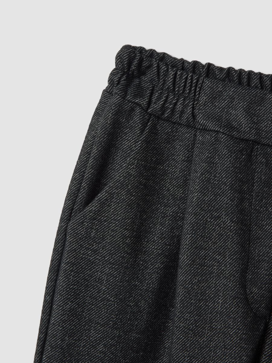 Grey regular-fit formal trousers in stretch viscose_5