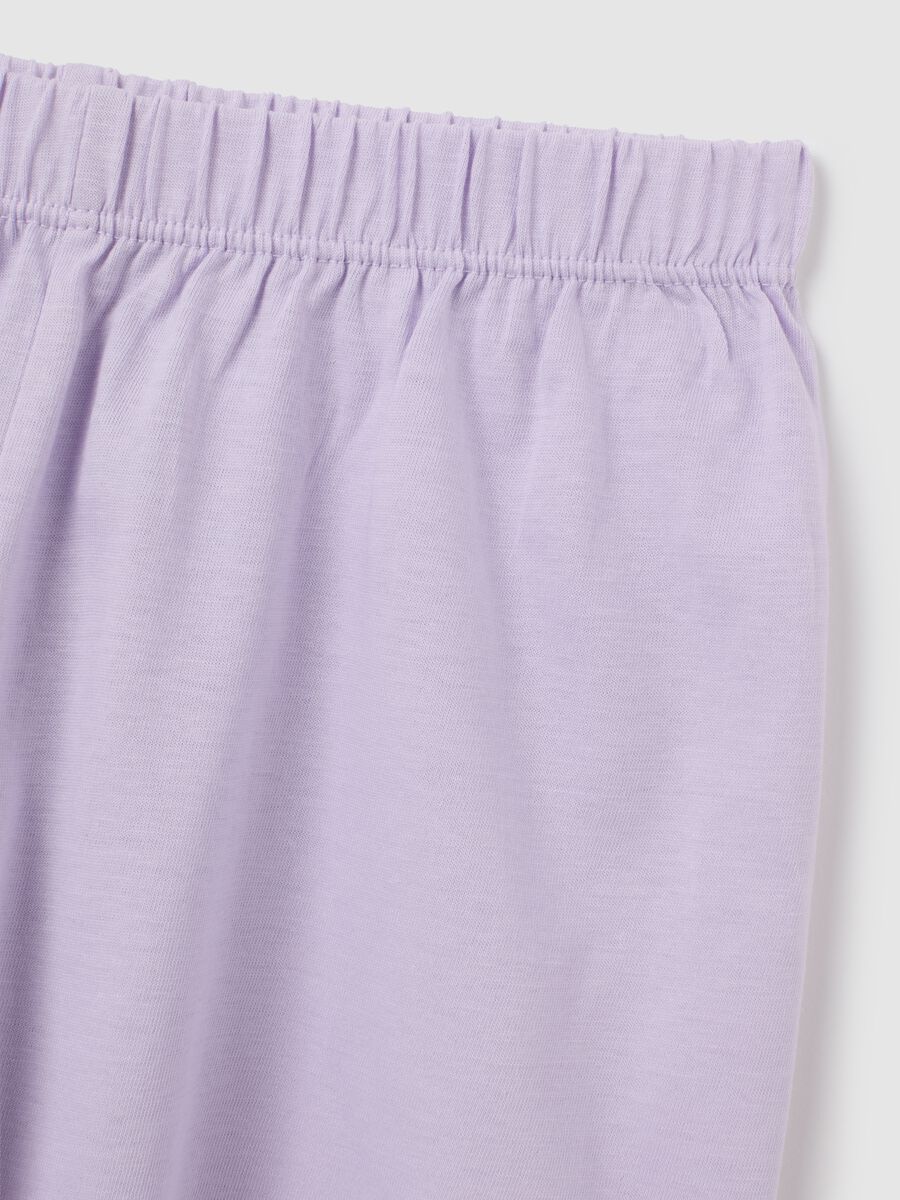 Girls' pure white cotton pyjama set, regular fit_3