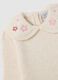 Beige regular fit girls' sweater with embroidered collar_2