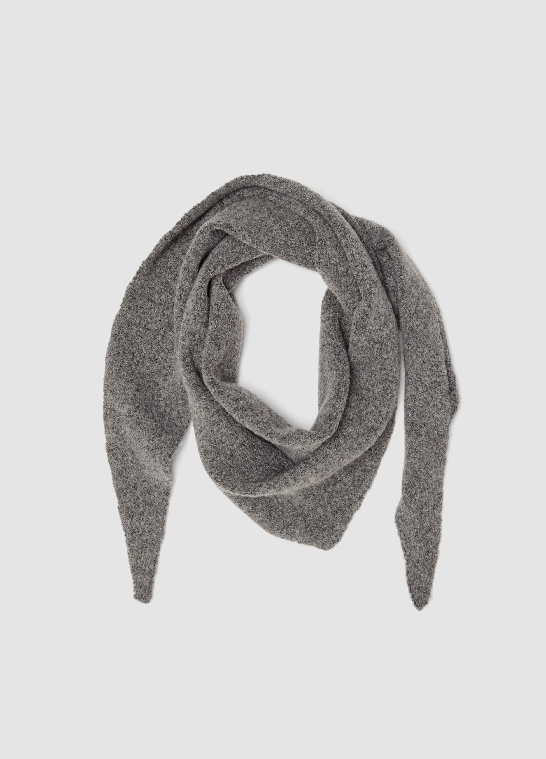 Grey stretch-fabric scarf