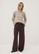 Sand viscose-blend top with appliqu&eacute; flower, regular fit_1