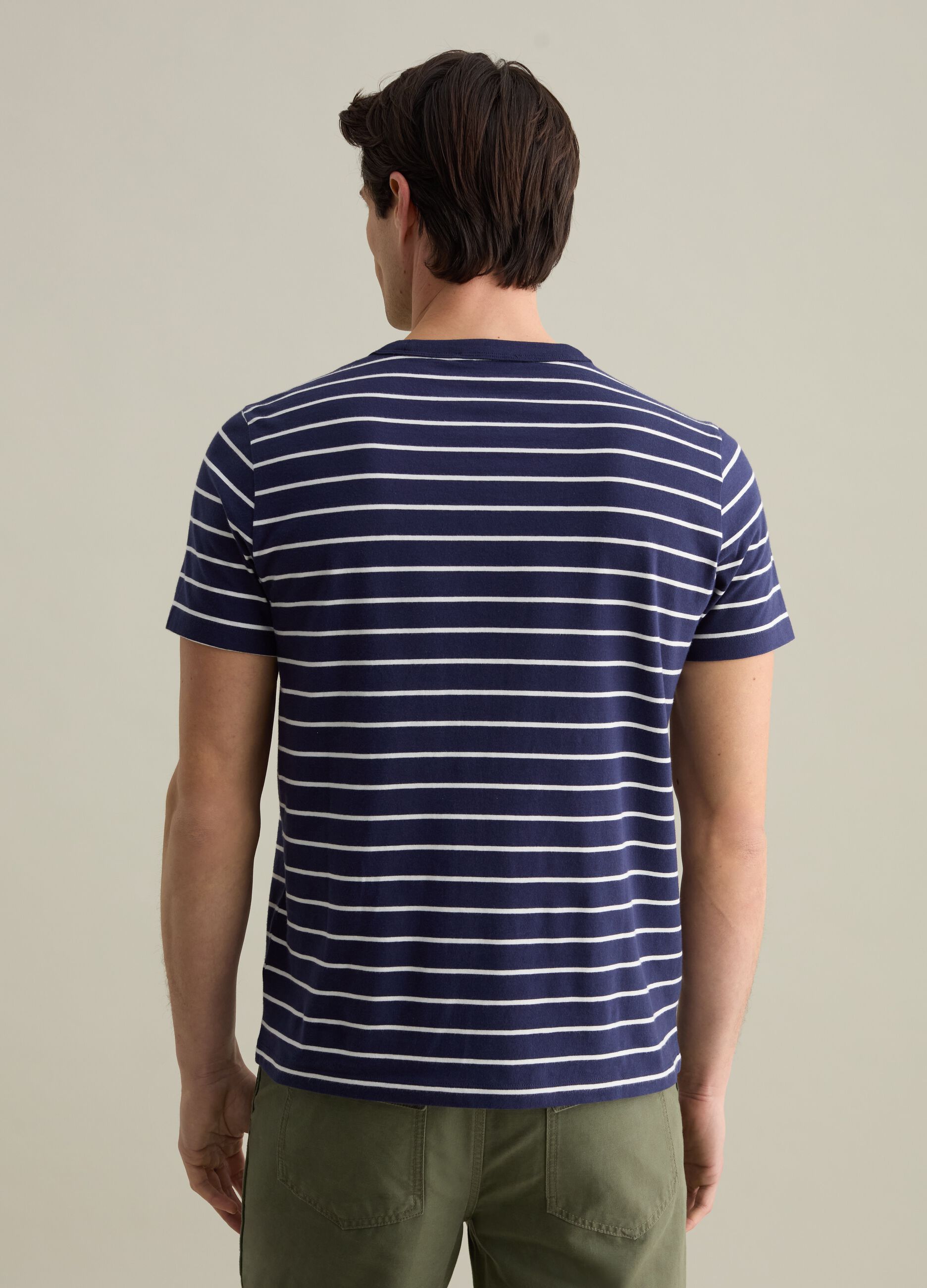 Cotton T-shirt with thin stripes