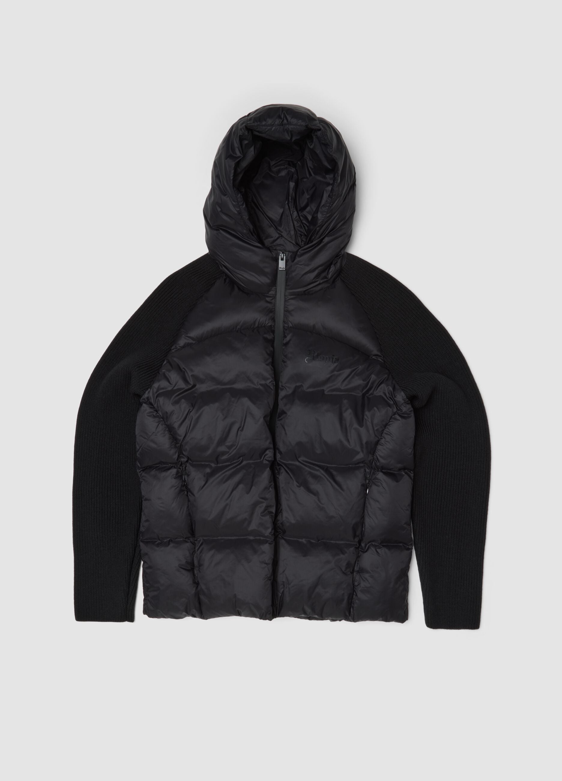 Padded Knit Jacket Black