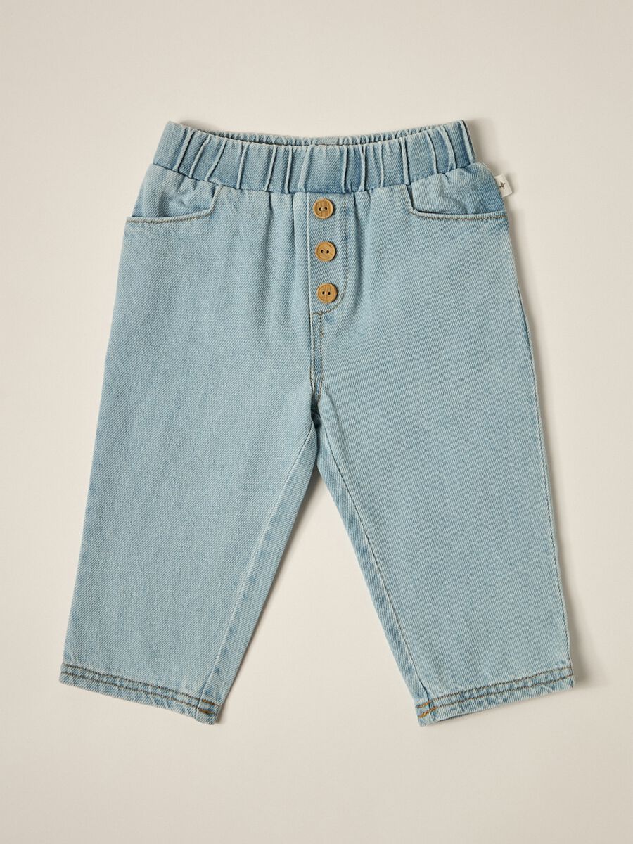 Iana Baby Blue Denim Dungarees_0