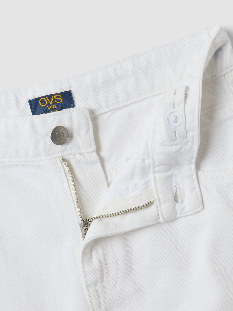 Girls&rsquo; white baggy pure cotton trousers_5