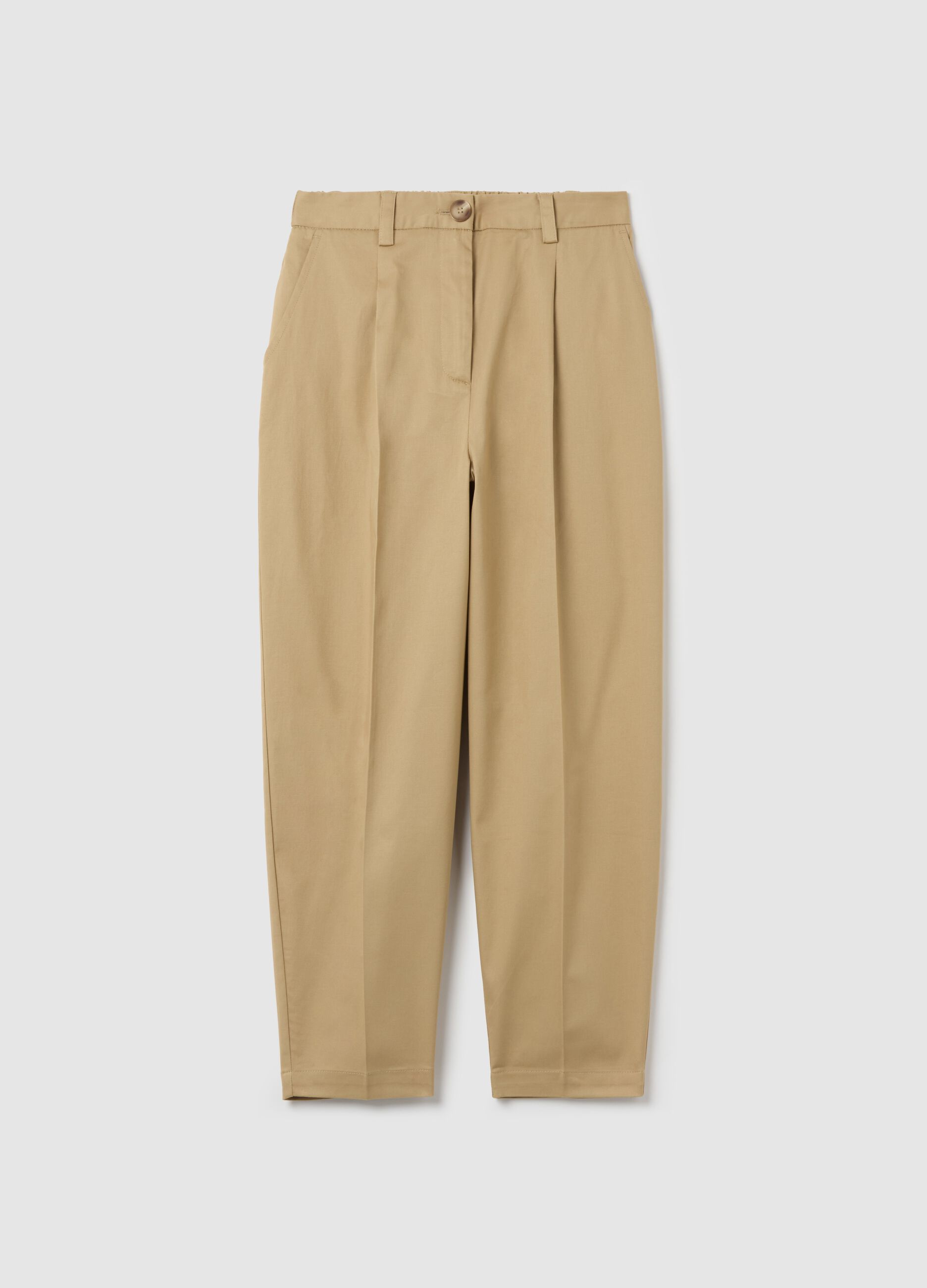 Cropped chino trousers with darts