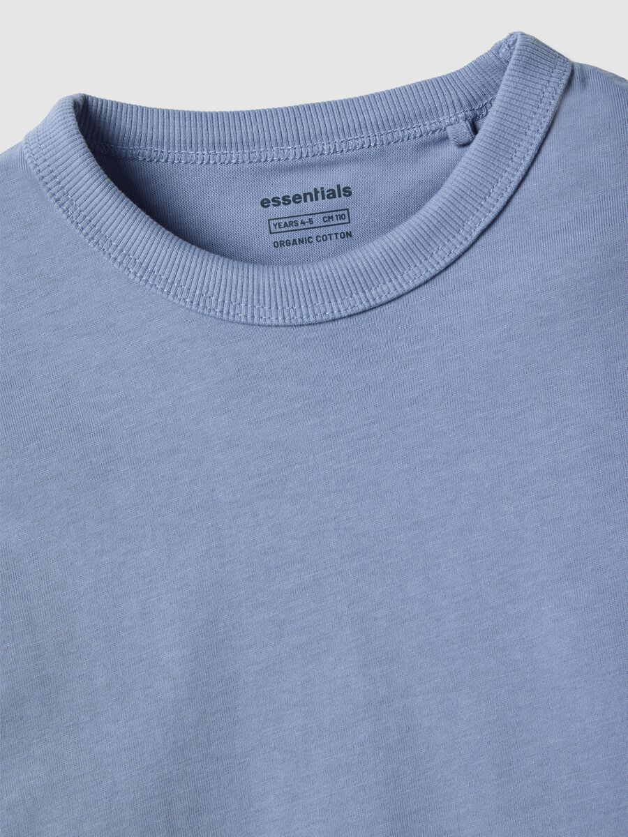 Kids' blue crew neck t-shirt in pure cotton regular fit_2