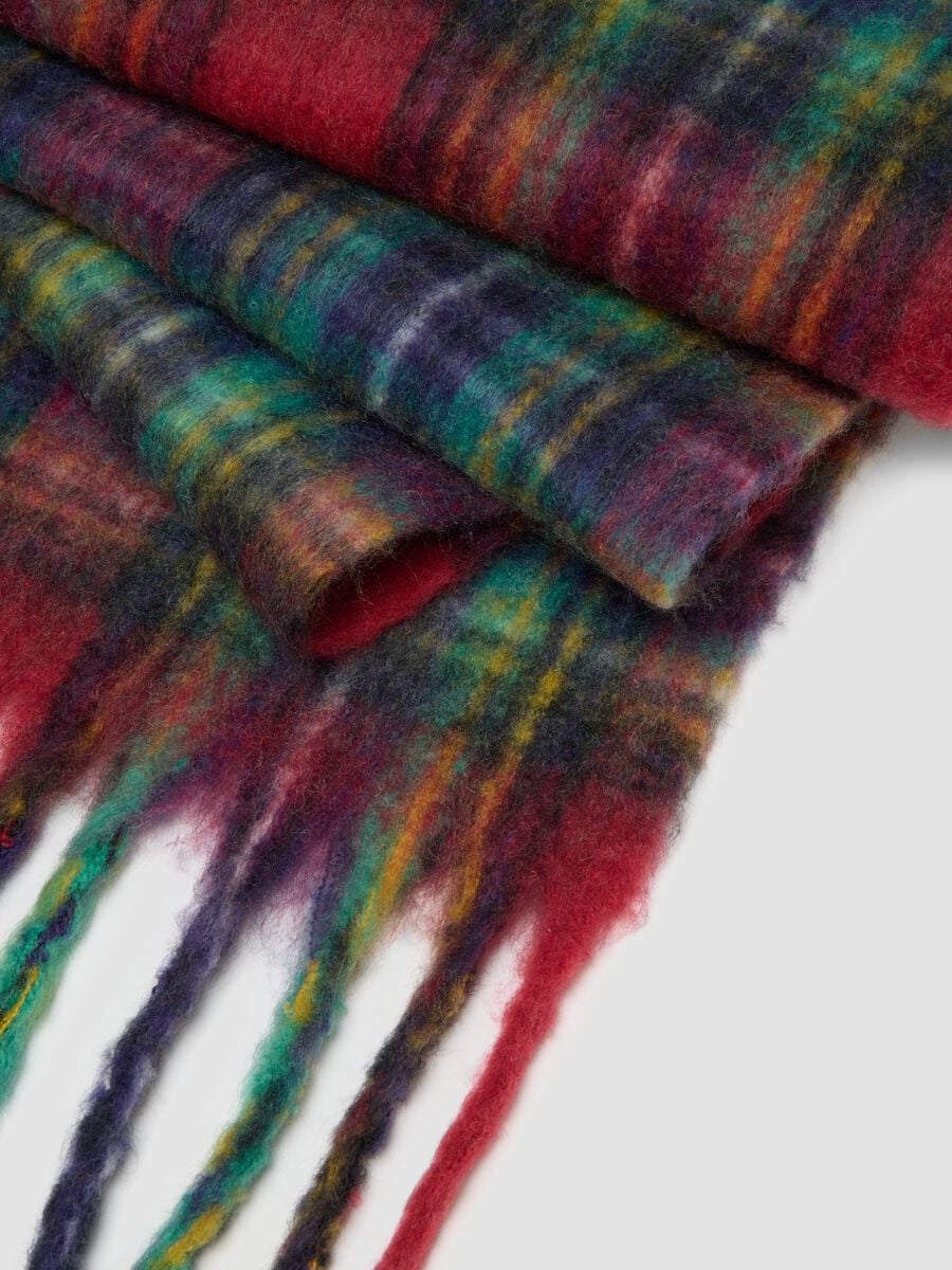 Sciarpa multicolor a quadri in misto lana_2