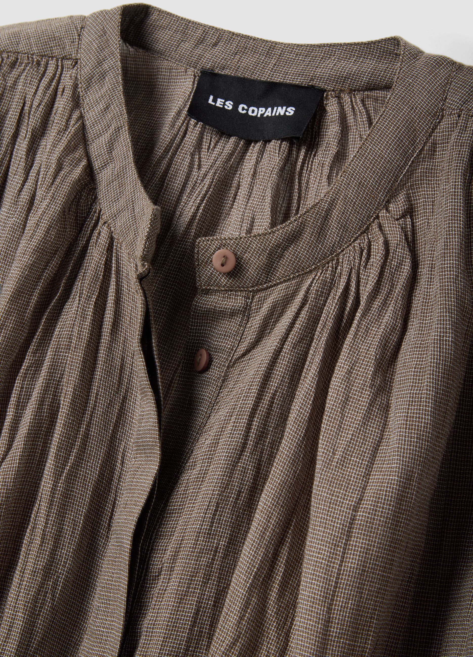 Brown Pure Cotton Sleeveless Blouse Regular Fit