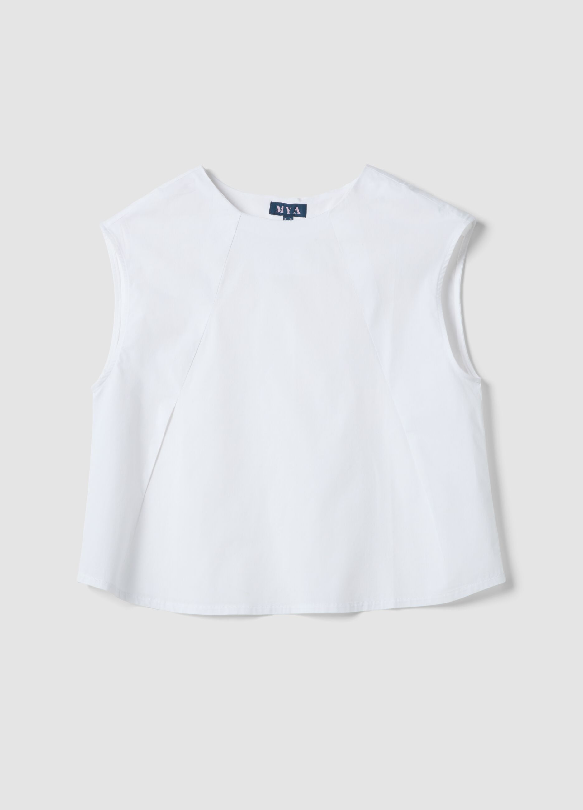 White stretch cotton blouse