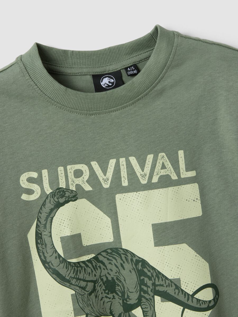 T-shirt in puro cotone verde da bambino oversize fit con stampa_2