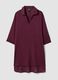 Purple pure organic cotton kaftan with V-neck_0