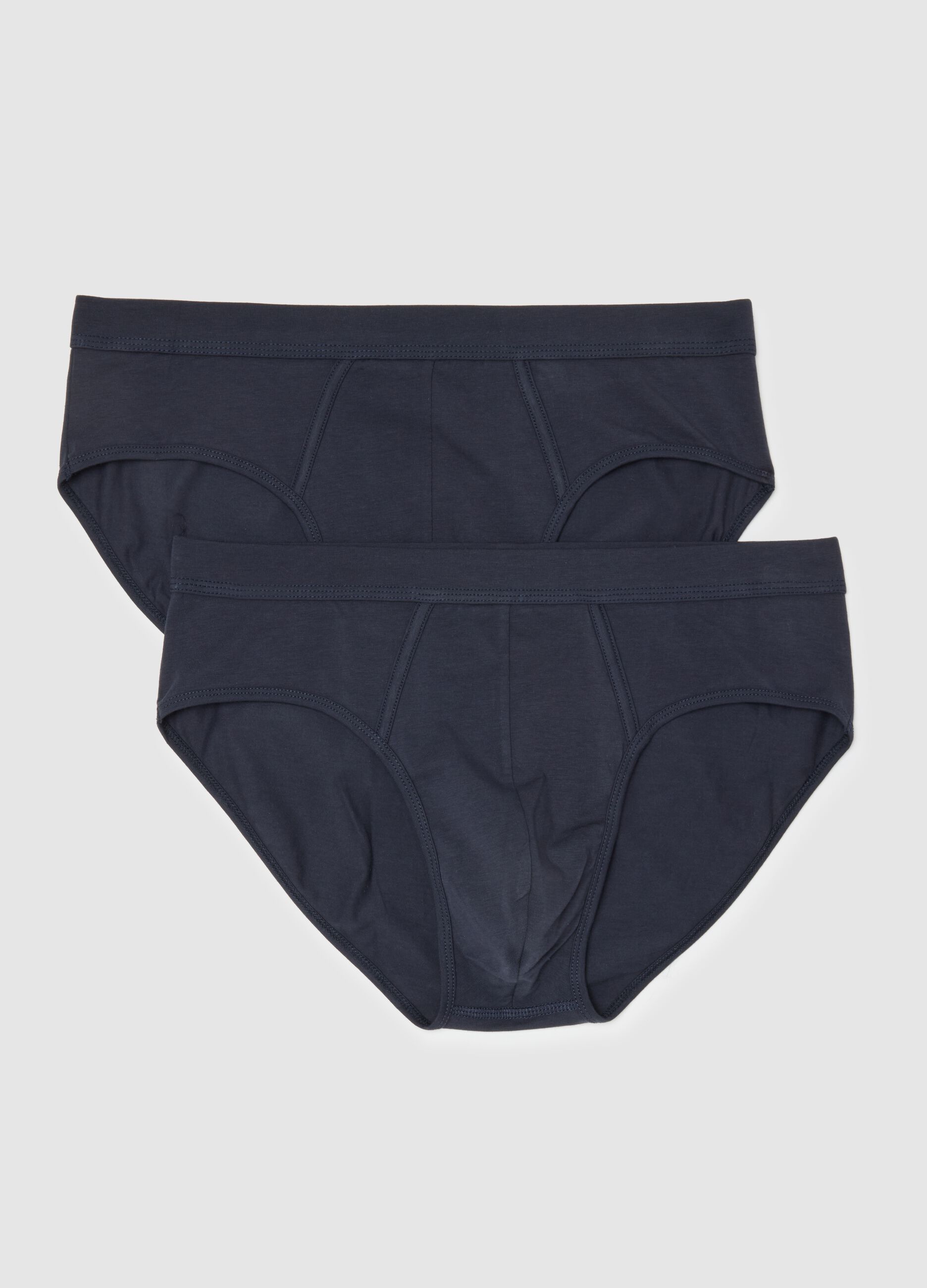 Two-pack of stretchy cotton blue briefs