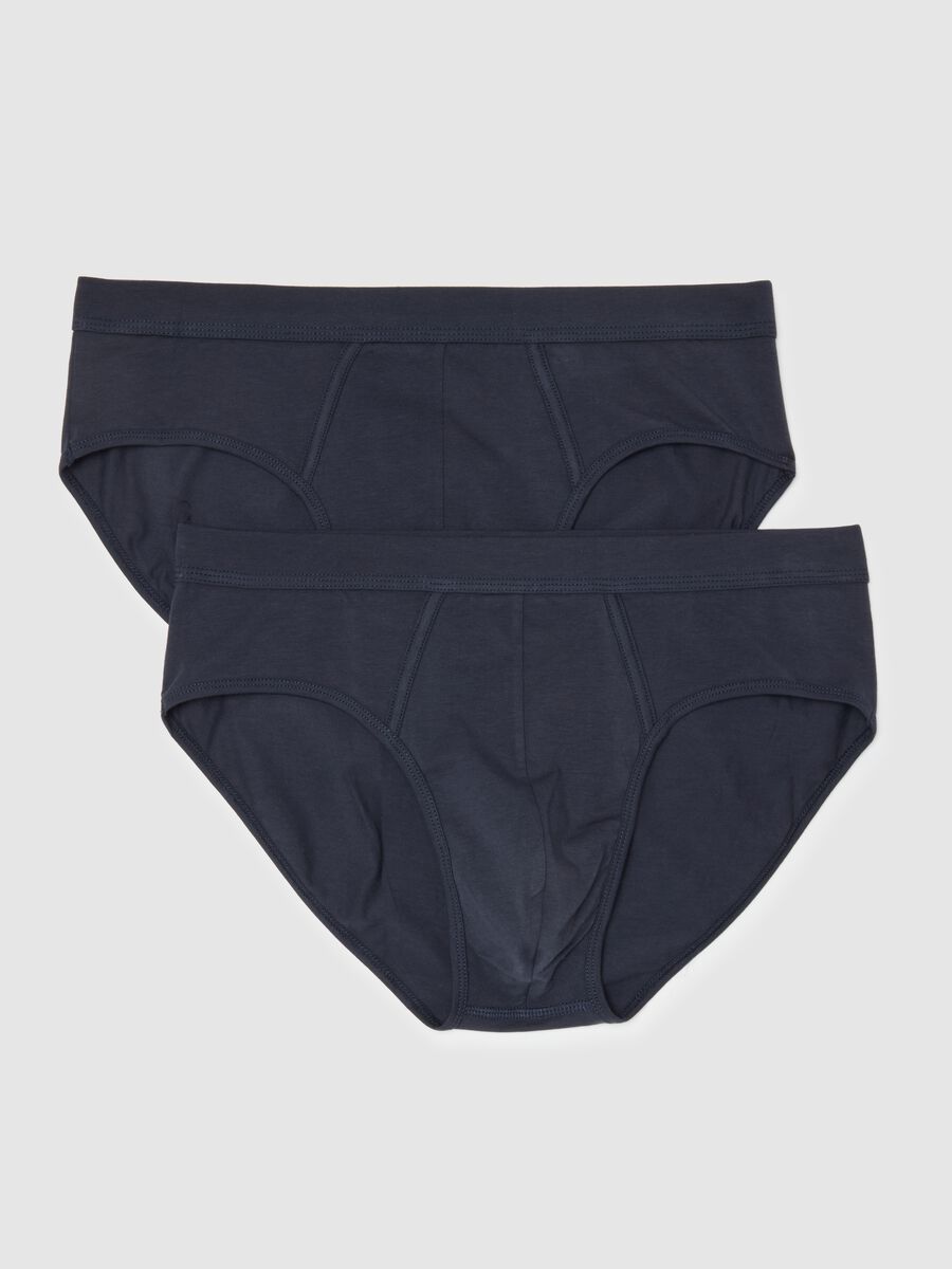 Two-pack of stretchy cotton blue briefs_0
