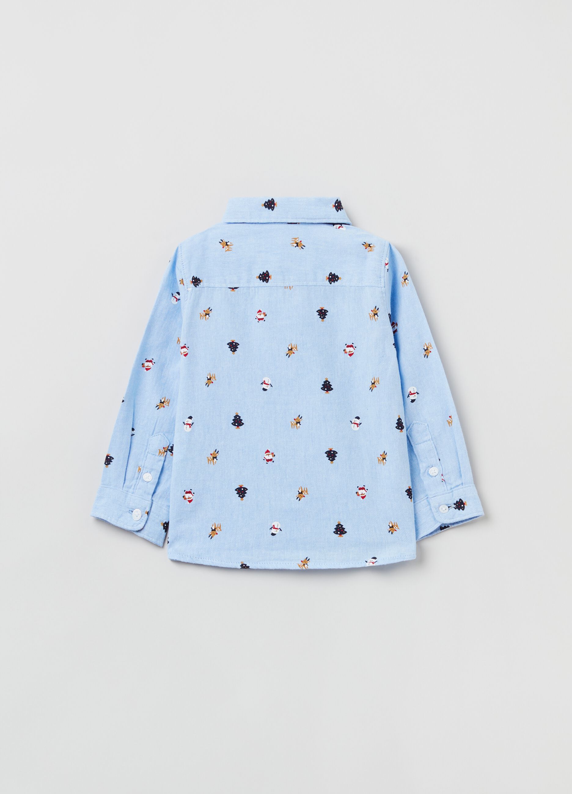 Camicia con papillon stampa natalizia_1
