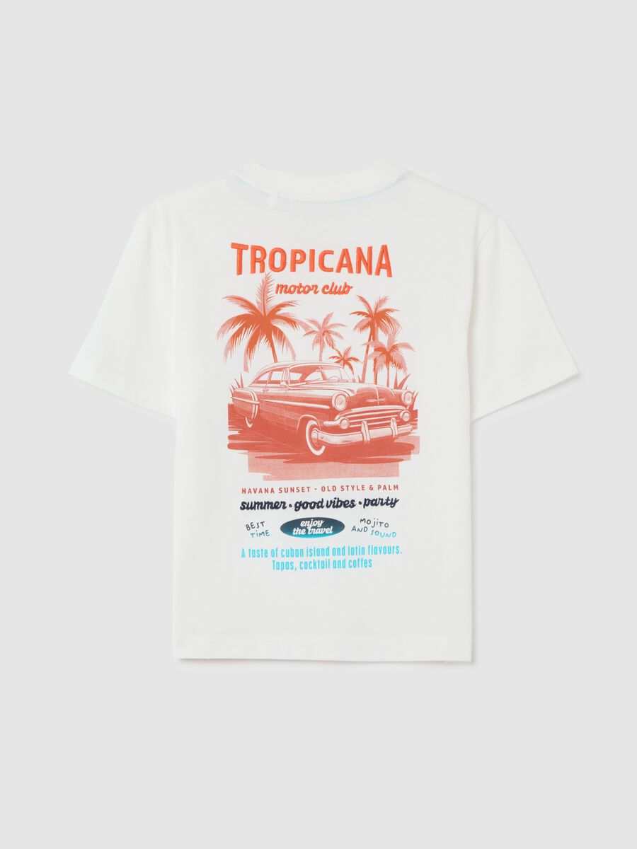 White T-shirt with Tropicana print_1