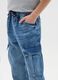 Boys' blue cargo jeans in pure cotton denim relaxed fit_2