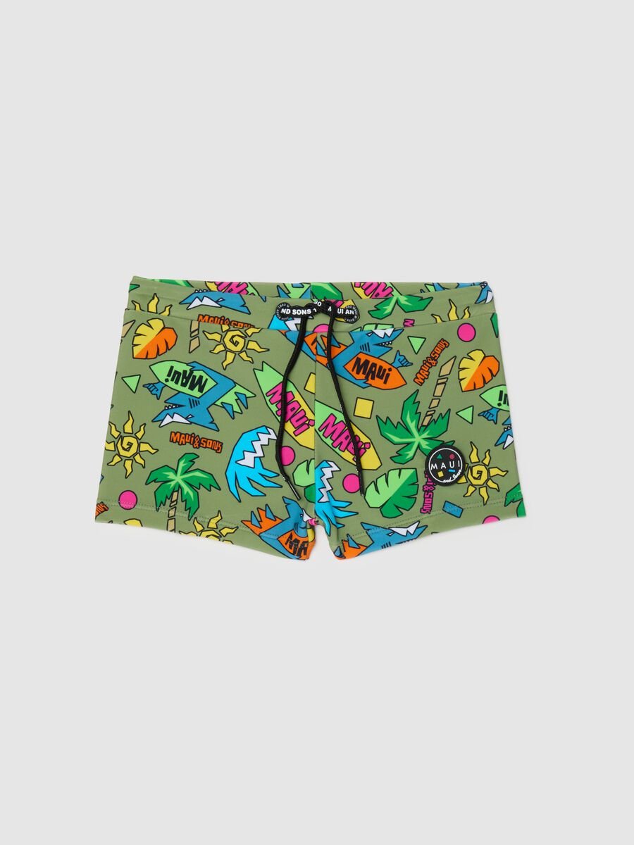 Children's multicolour swimwear in stretchy blend with elastic band_0