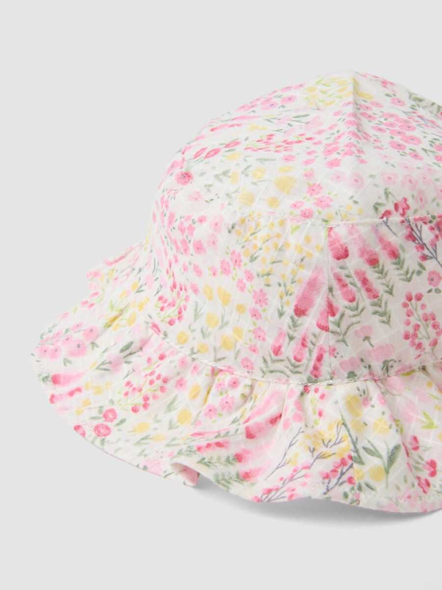 Cappello bucket multicolor in puro cotone per neonata_2