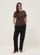 T-shirt in puro cotone marrone a righe regular fit_1