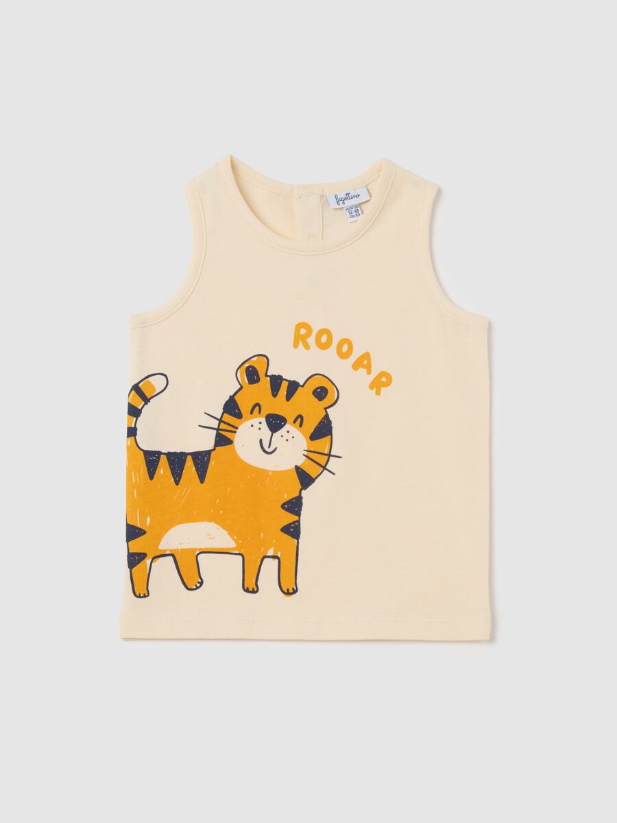 Beige Tiger Print Vest Fagottino_0